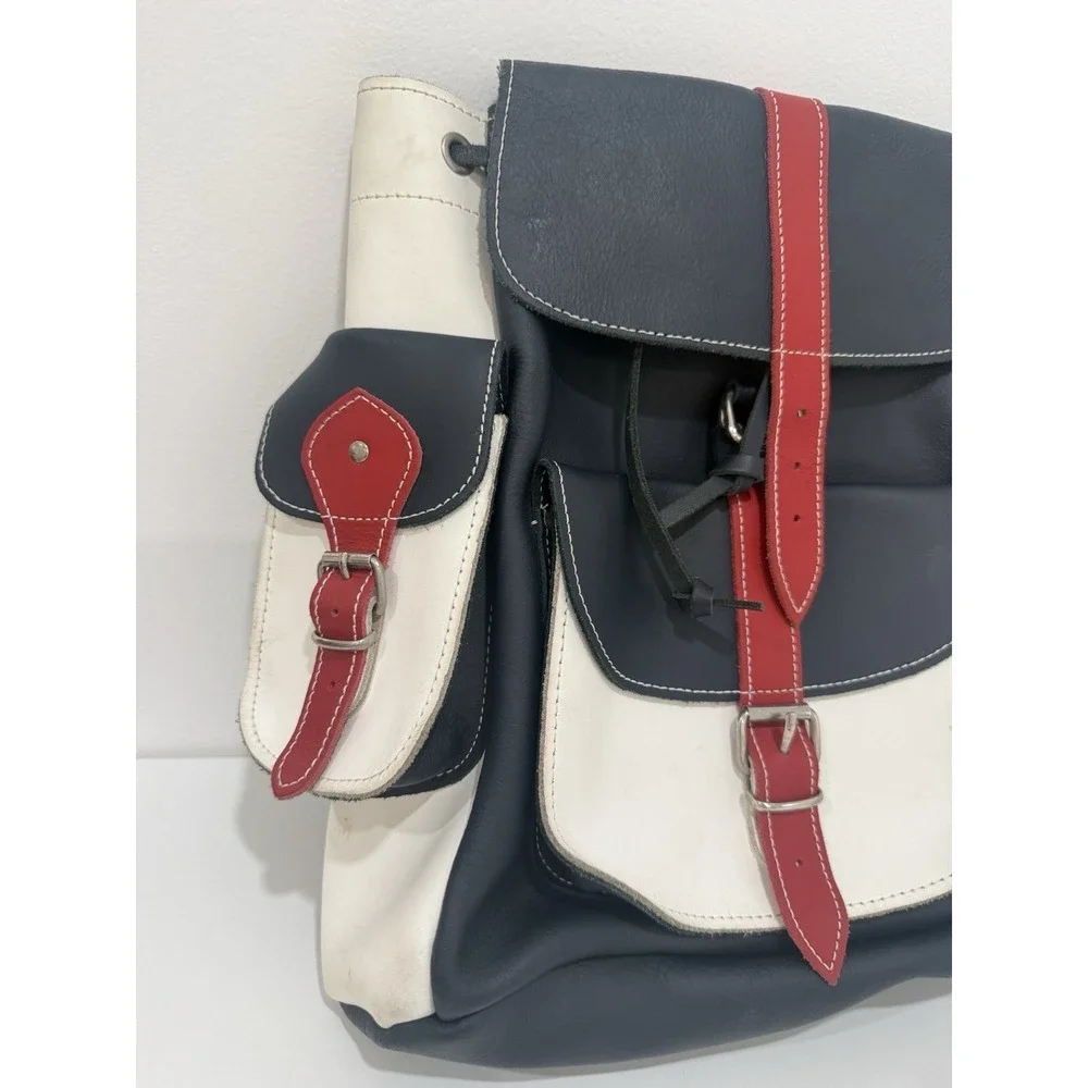 Grafea Leather Large Backpack Patriotic Color Made In England